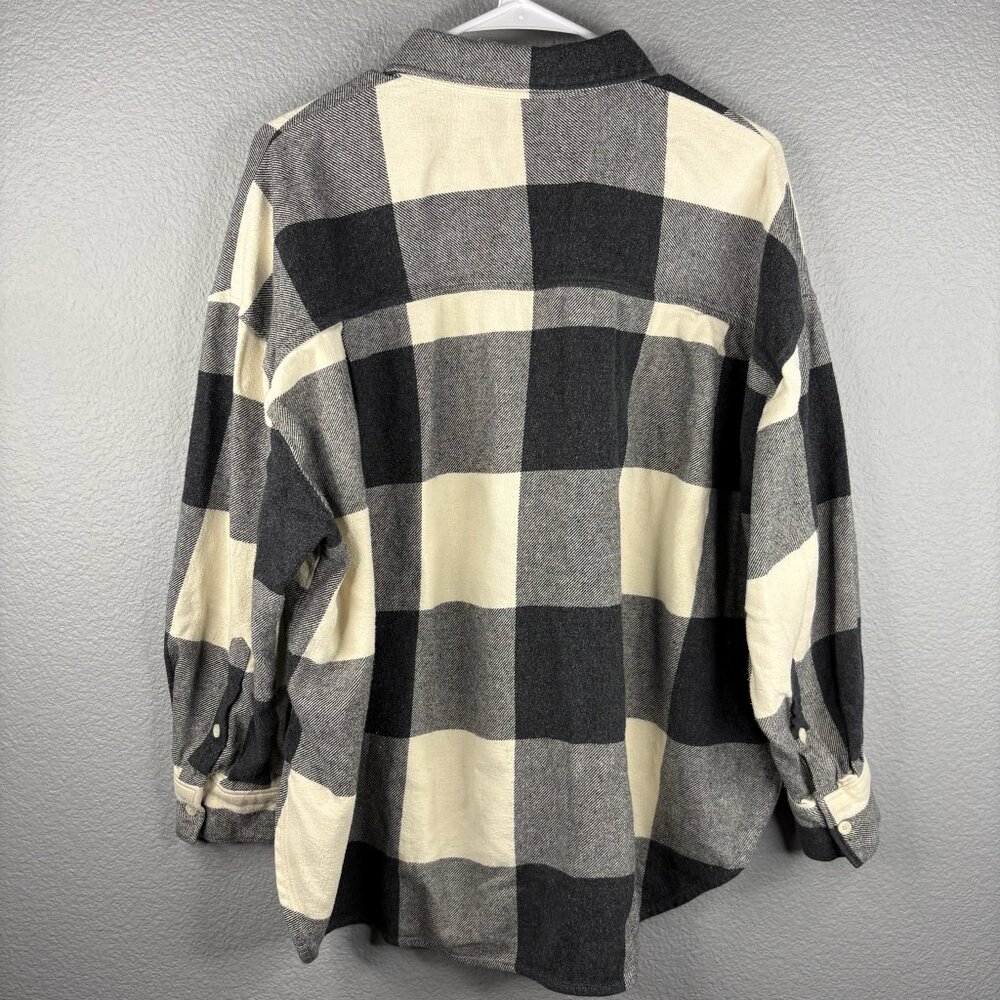 ZARA Black & White Flannel Shirt - Picture 4 of 6
